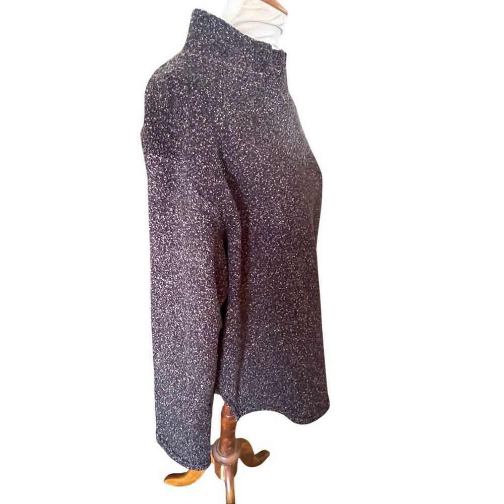 Coldwater Creek Dark Chocolate Brown Speckled Mock Collar Pullover Sweater Size - Picture 4 of 9